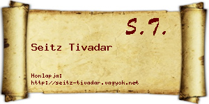 Seitz Tivadar névjegykártya